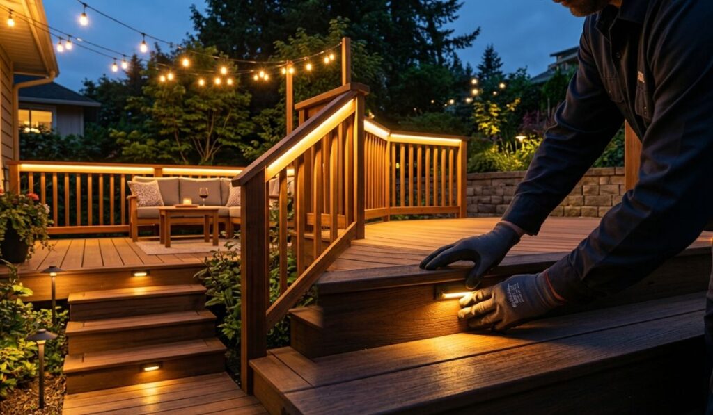 Deck Lighting Installation