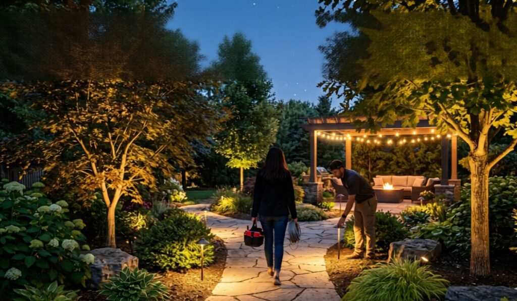 outdoor lighting installation